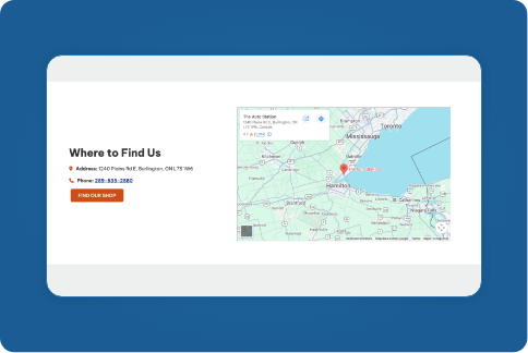 Google Map embeds on Auto Station website