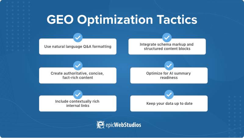 geo-optimization-tactics checklist what is generative engine optimization epic web studios geo agency