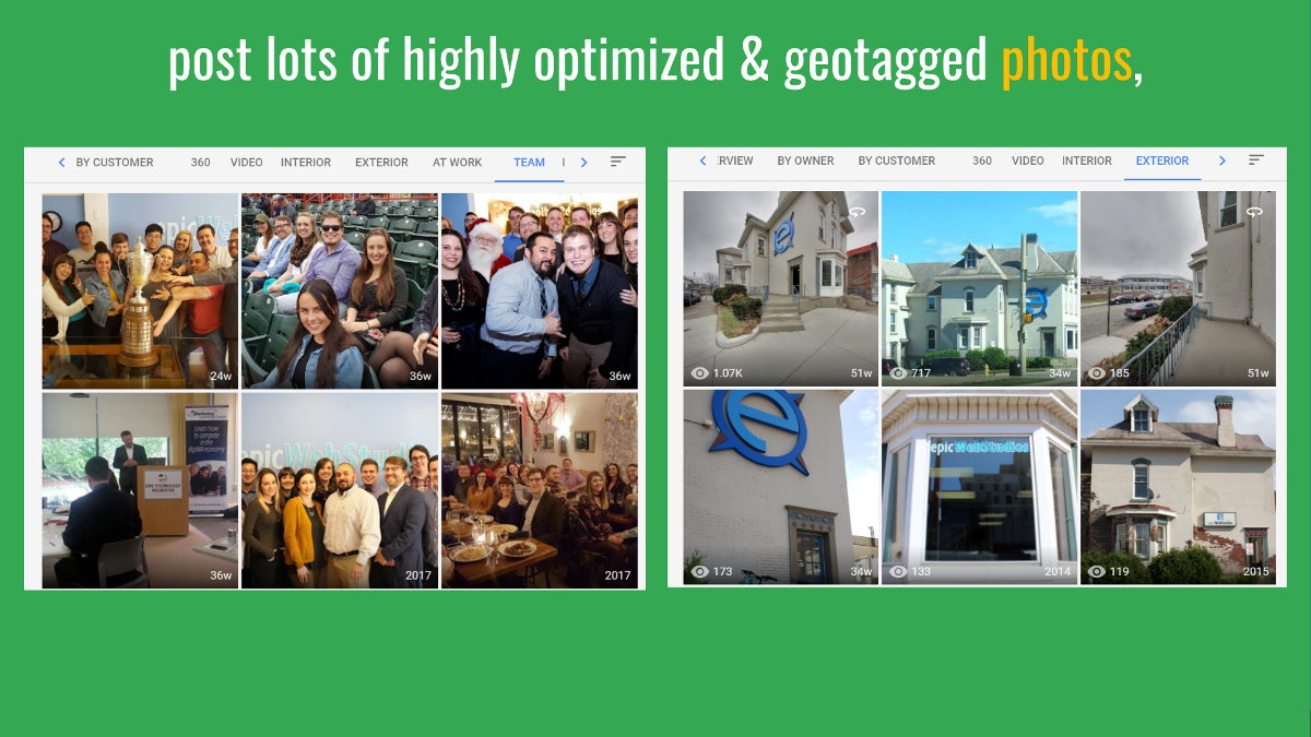 post lots of highly optimized and geotagged photos