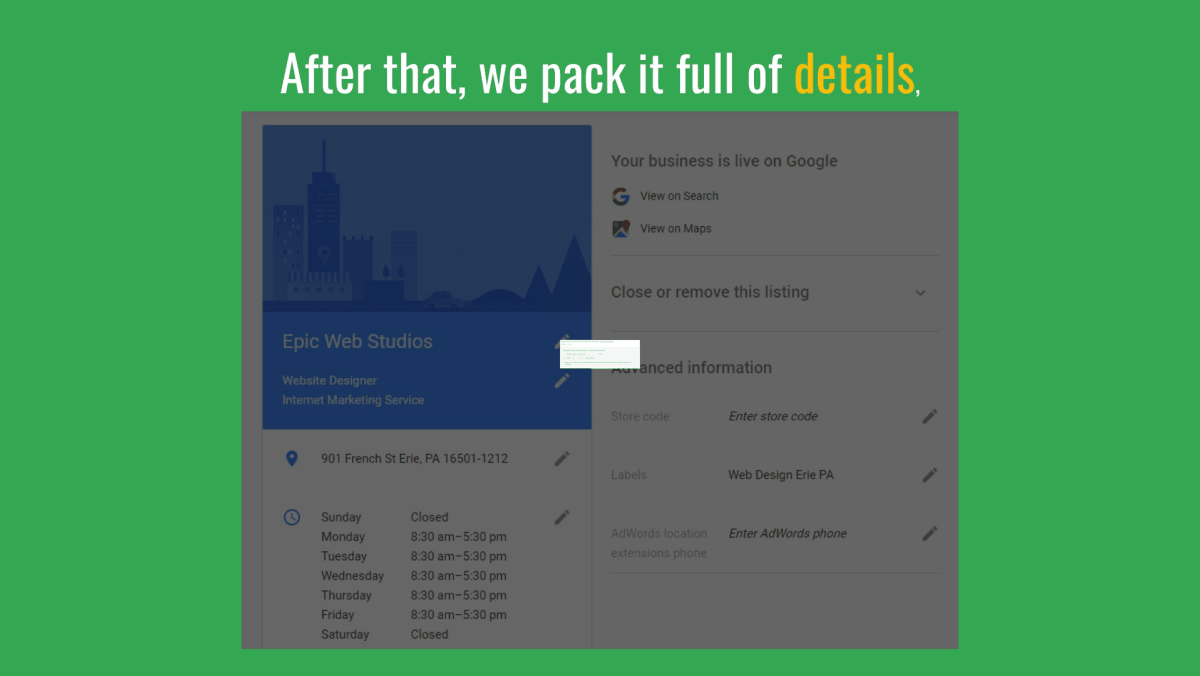 After that we pack it full of details