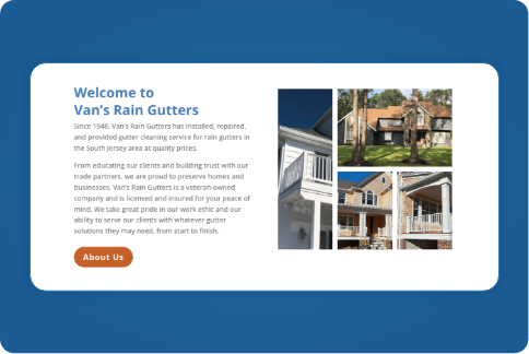 van's rain gutters digital marketing solution new website